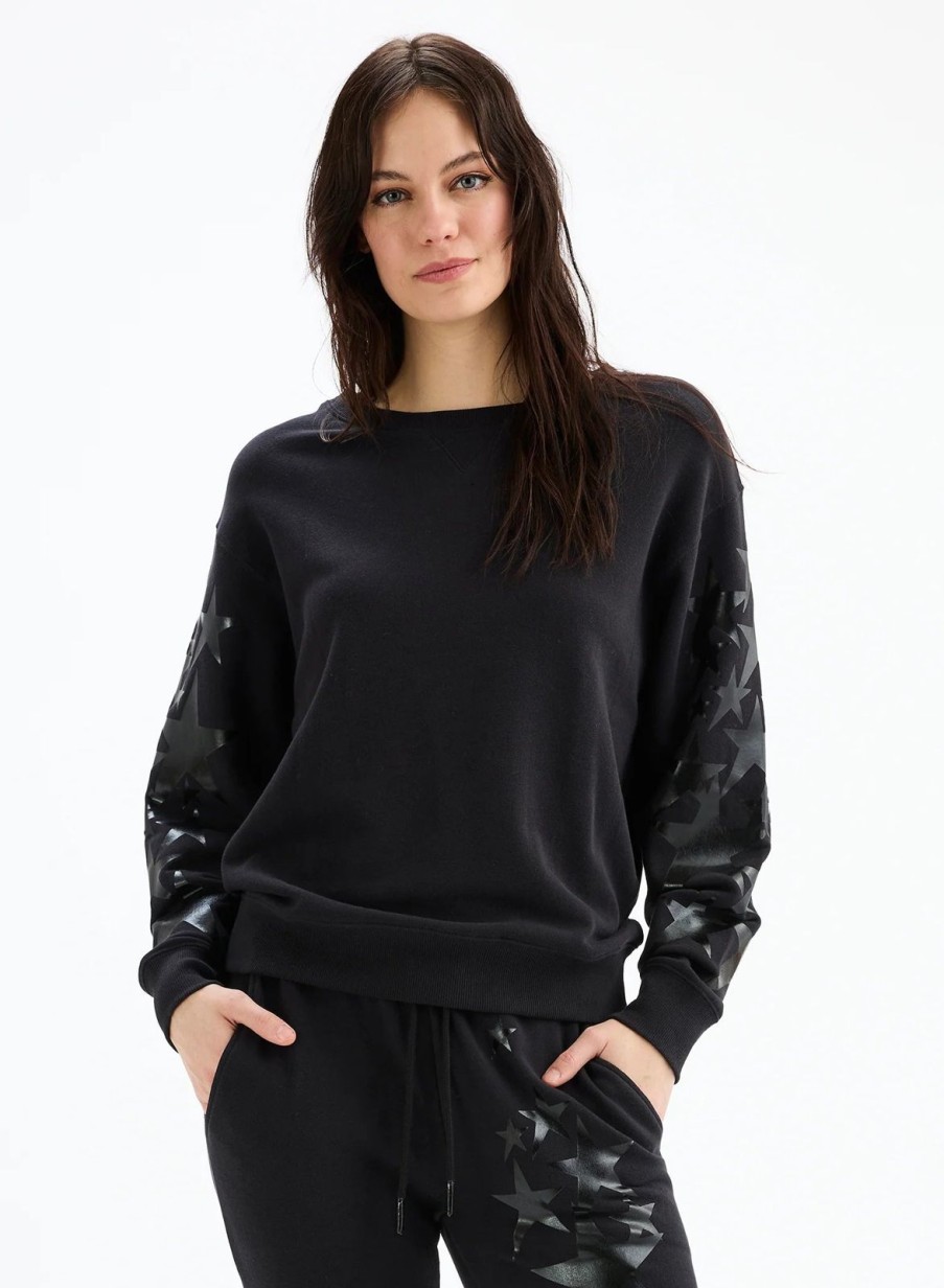 Women CHRLDR Tops | Multiple Stars Crewneck Sweatshirt