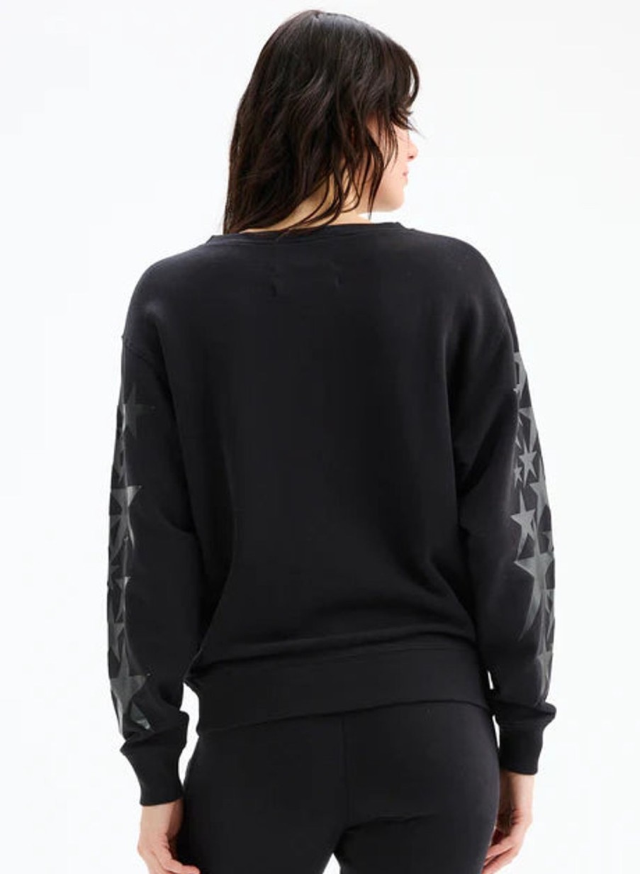 Women CHRLDR Tops | Multiple Stars Crewneck Sweatshirt