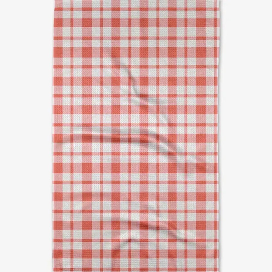 Home Geometry Linens | Pretty In Pink Plaid Tea Towel