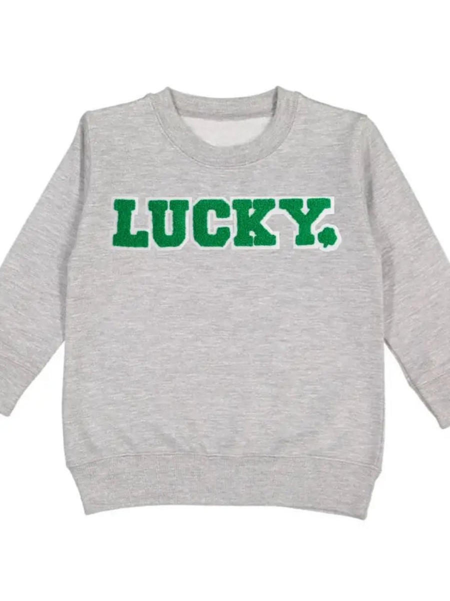 Littles Sweet Wink | Lucky Boy Patch St. Patrick'S Day Kids Sweatshirt