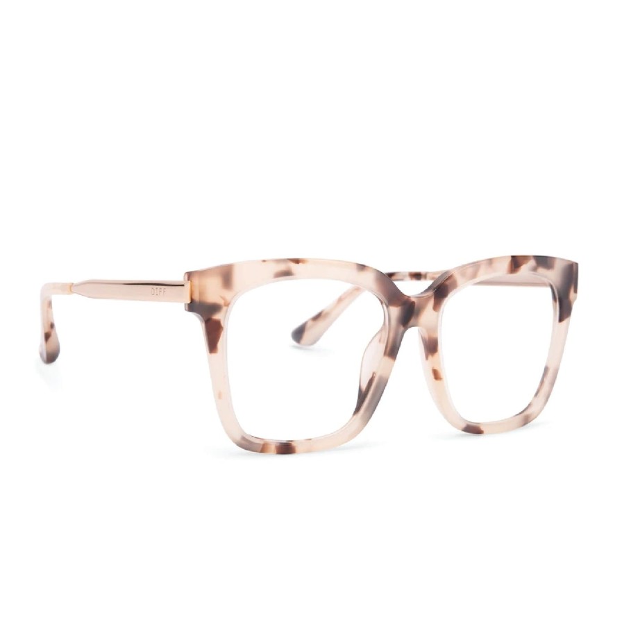 Women DIFF Eyewear Eyewear | Bella-Cream Tortoise + Blue Light Technology