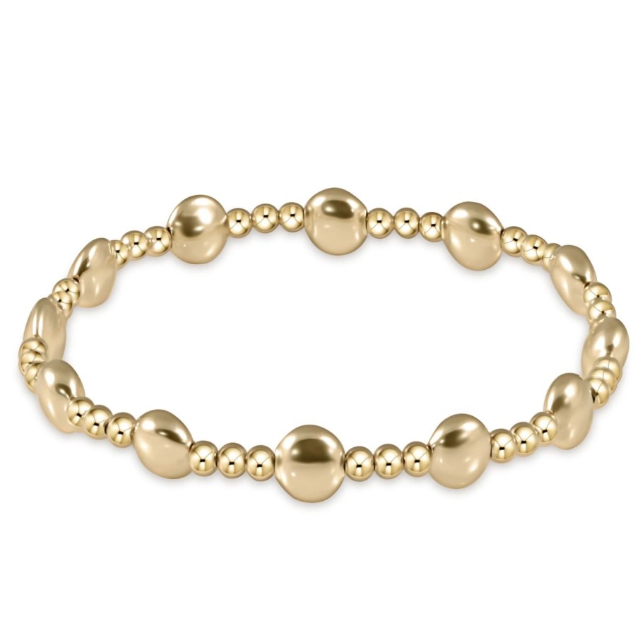 Women Enewton Bracelets | Honesty Gold Sincerity Pattern 6Mm Bead Bracelet