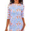 Women Gretchen Scott Dresses | Jersey Bateau Breeze Dress-Periwinkle/Orange