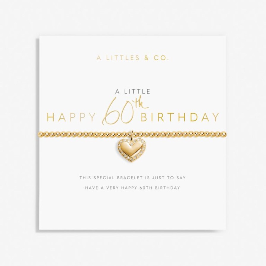 Women A Littles & Co. Bracelets | A Little 'Happy 60Th Birthday' Bracelet In Gold-Tone Plating