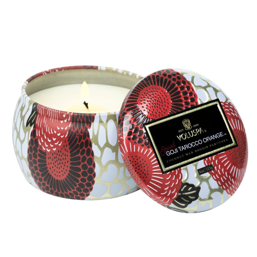 Home Voluspa Candles | Spiced Goji Tarocco Orange-Mini Tin Candle