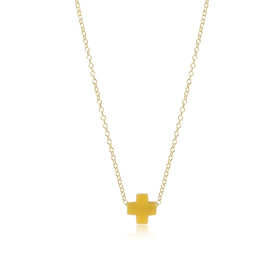 Women Enewton Necklaces | 16" Necklace Gold-Signature Cross Canary