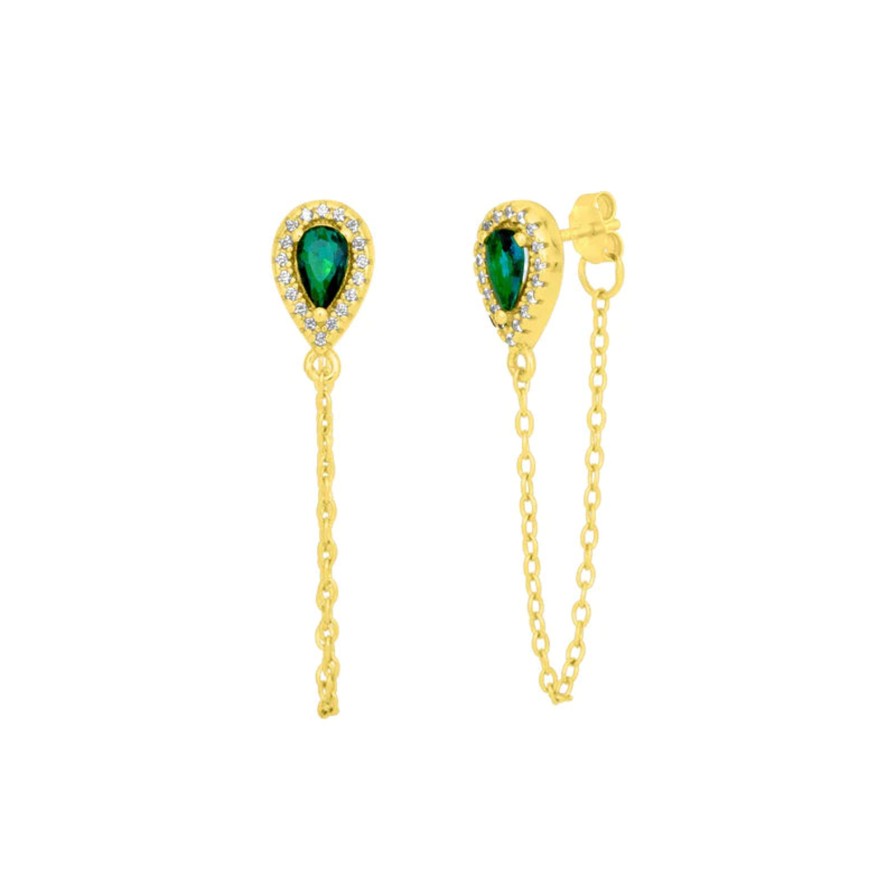 Women fyb Earrings | Simone Chain Stud-Gold