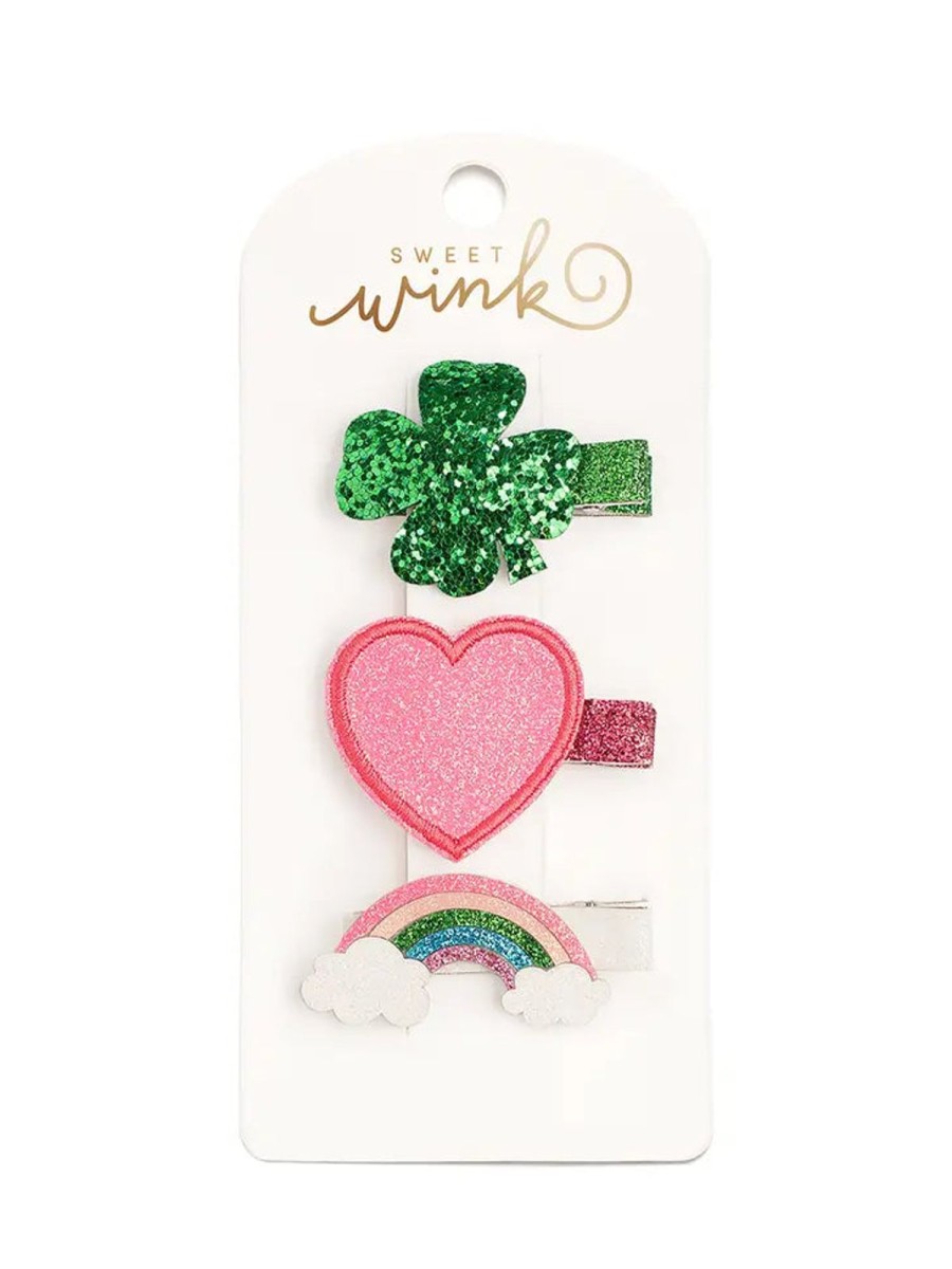 Littles Sweet Wink | Lucky Charm Clip Set-Kids Hair Clips-St. Patrick'S Day