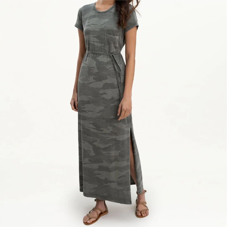 Women Splendid Dresses | Evie T-Shirt Dress- Vintage Olive Camo