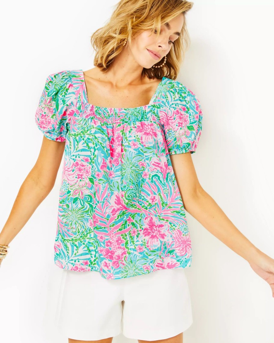 Women Lilly Pulitzer Tops | Keating Short Sleeve Top