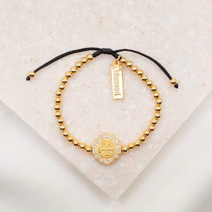 Women My Saint My Hero Bracelets | Mantra Of Beauty & Brilliance Bracelet-Gold