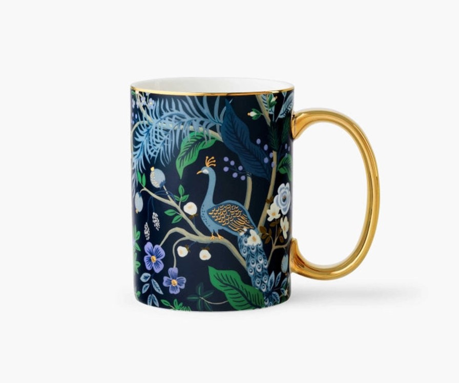 Home Rifle Paper Co. Serveware | Peacock Porcelain Mug