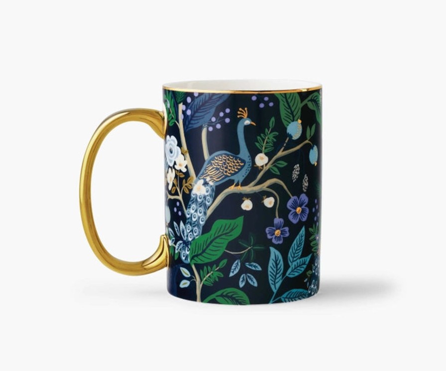 Home Rifle Paper Co. Serveware | Peacock Porcelain Mug