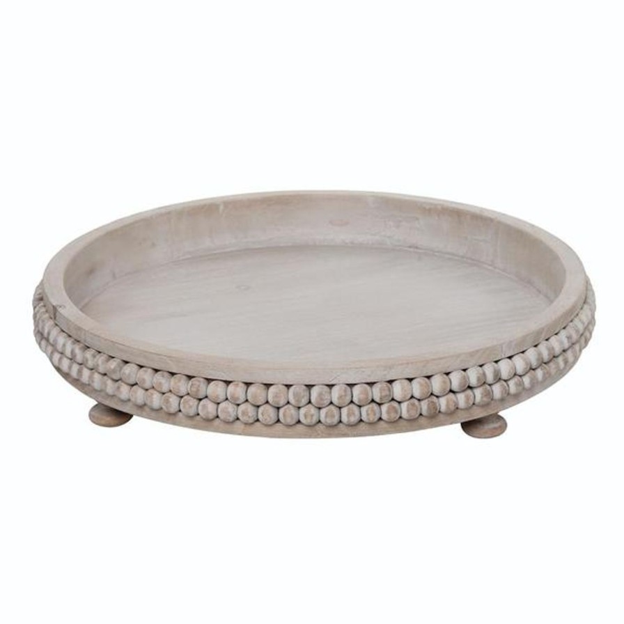 Home SYNPLE Decor | Wood Beaded Tray-Large