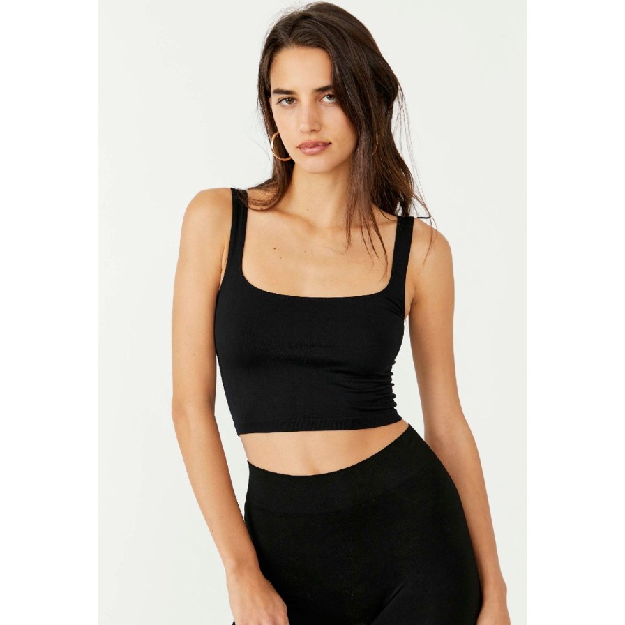 Women free people Tops | Scoop Neck Crop-Black