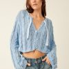 Women Free People Sweaters & Jackets | Robyn Cardi-Blue Bell