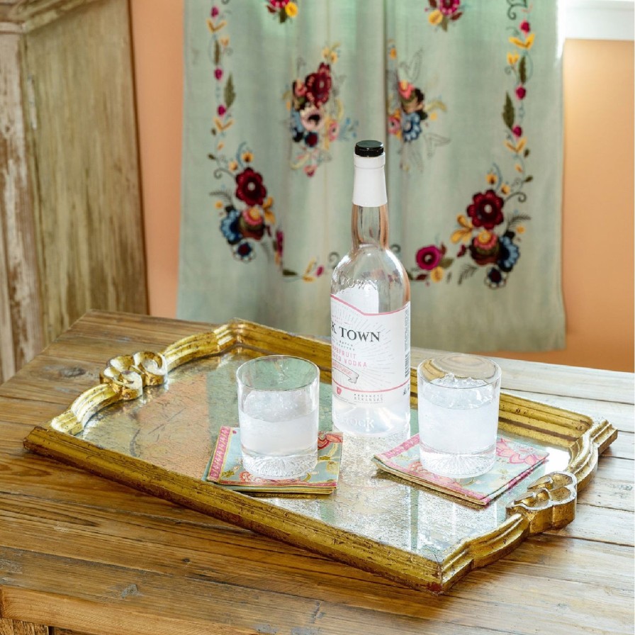 Home SYNPLE Decor | Leda Antique Mirrored Tray