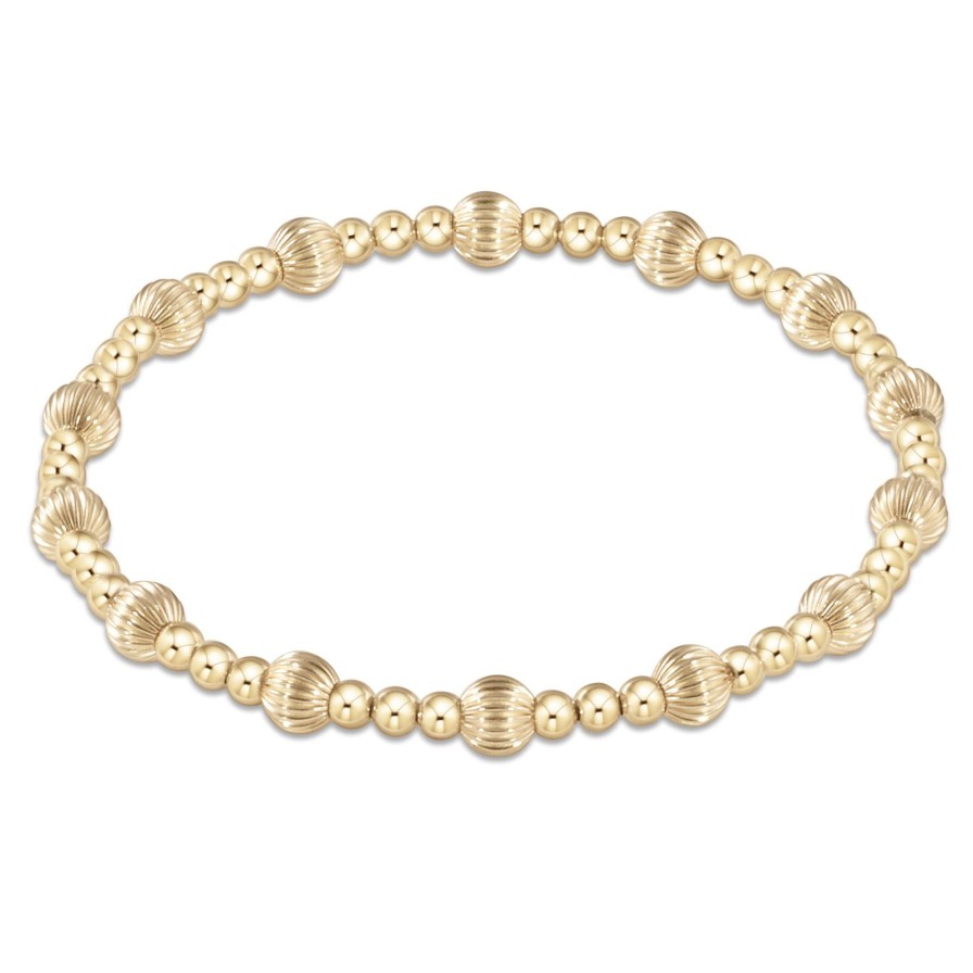 Women Enewton Bracelets | Dignity Sincerity Pattern 5Mm Bead Bracelet-Gold