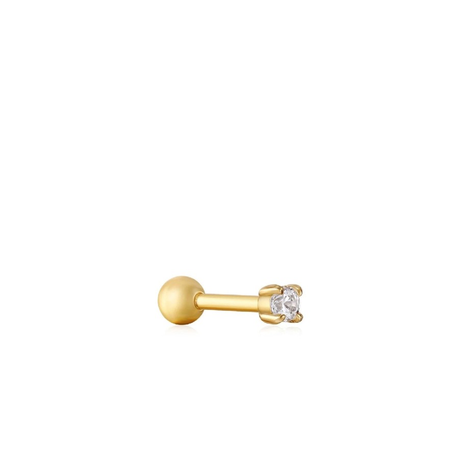 Women ANIA HAIE Earrings | Gold Sparkle Barbell Single Earring