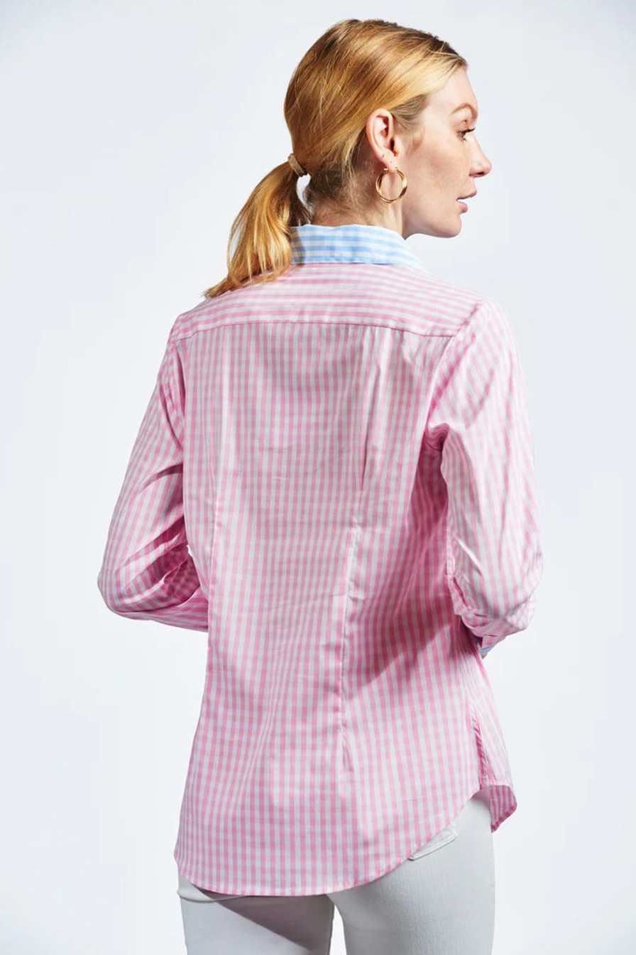 Women The Shirt Tops | The Icon Shirt Large Check-Pink/Blue