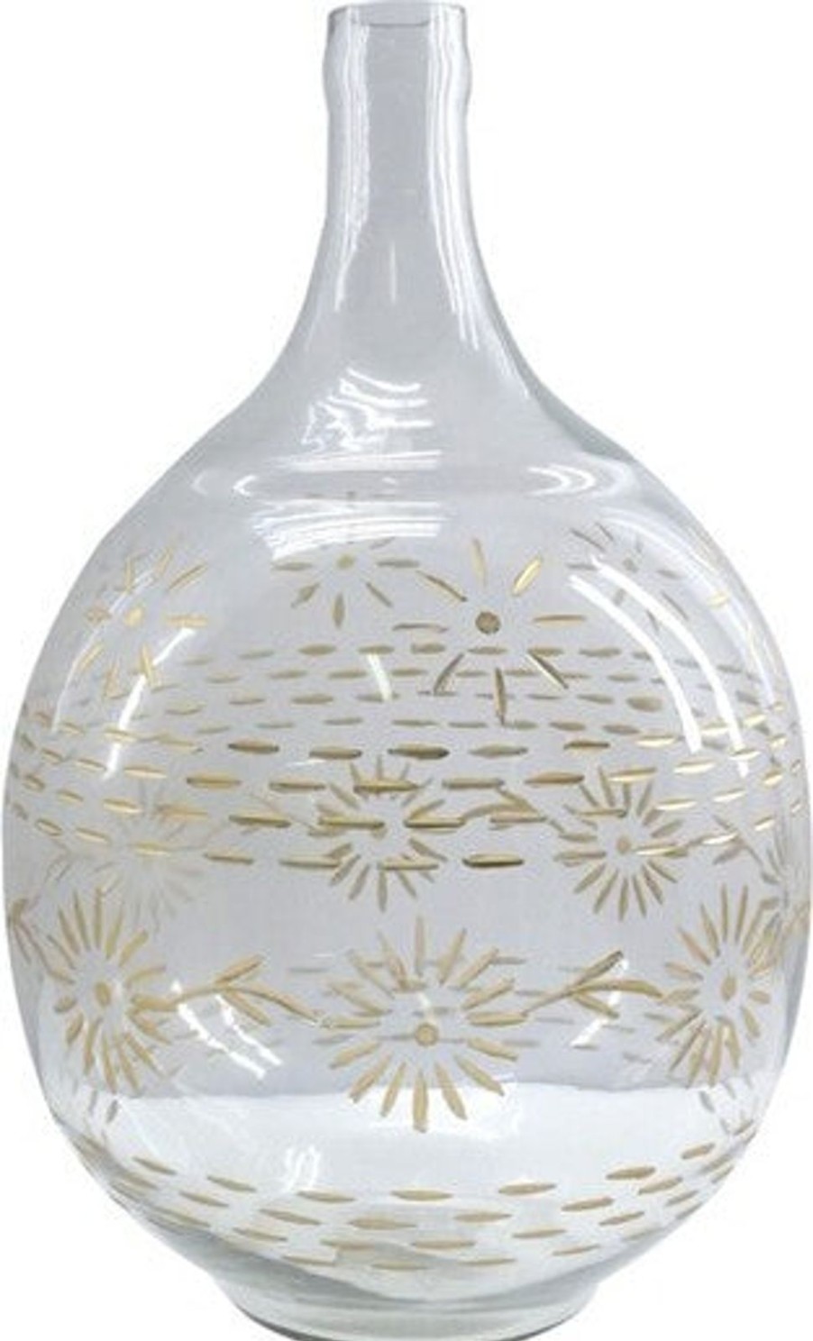 Home SYNPLE Decor | Glass Etched Flowers Vase