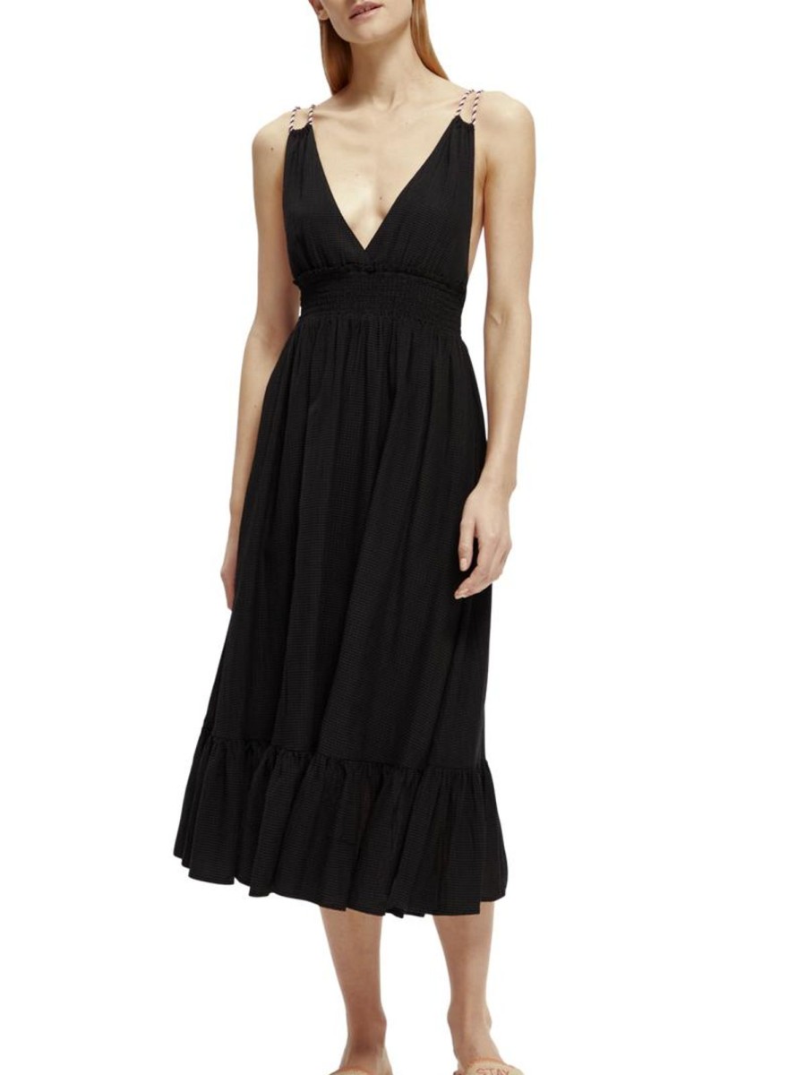 Women Scotch & Soda Dresses | Smocked Midi Strap Dress