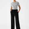 Women Sanctuary Bottoms | Faye Semi High Rise Velvet Trouser