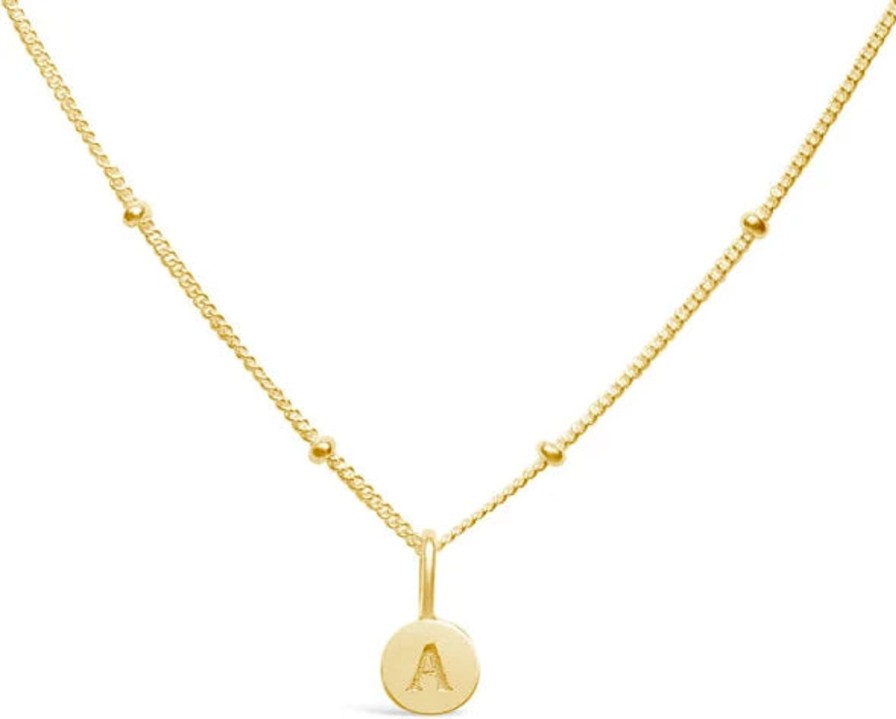 Women Stia Necklaces | Love Letters-Mini Disk Letter Necklace