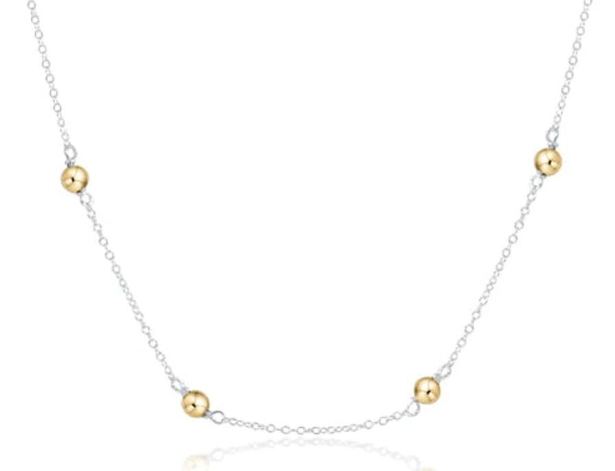 Women Enewton Necklaces | Choker Simplicity Chain Sterling Mixed Metal-Classic 4Mm Gold