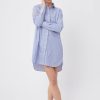 Women The Shirt Dresses | The Wfh Dress-Blue/White Stripe