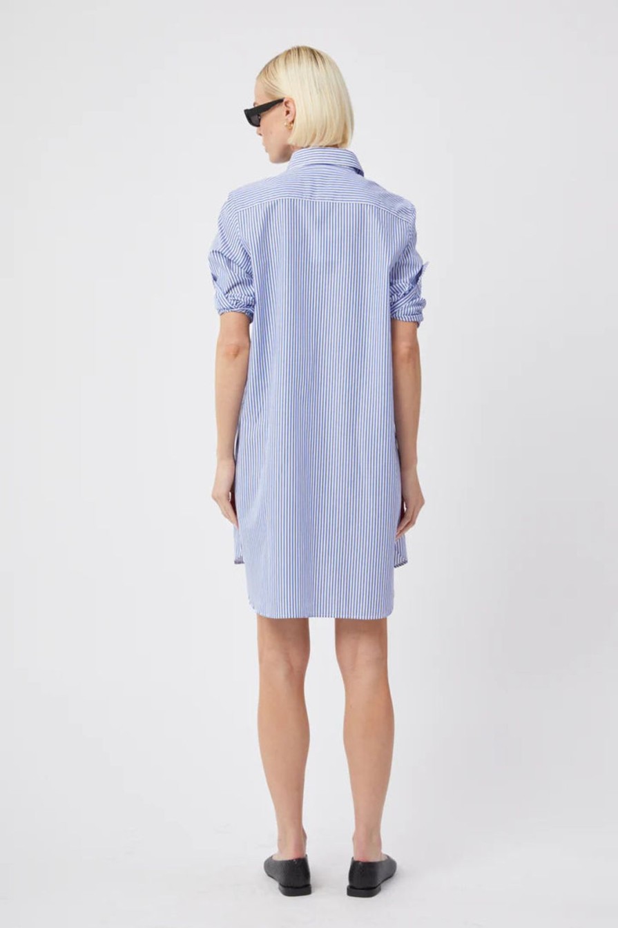 Women The Shirt Dresses | The Wfh Dress-Blue/White Stripe