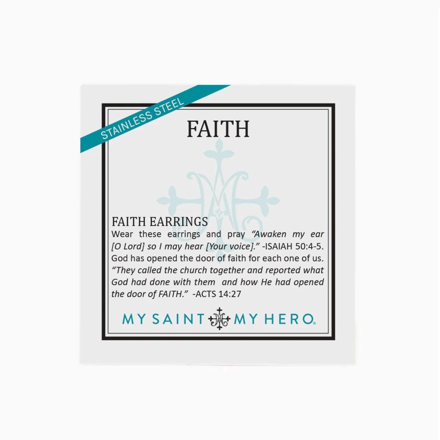 Women My Saint My Hero Earrings | Faith Petite Cross Cubic Zirconia Earring