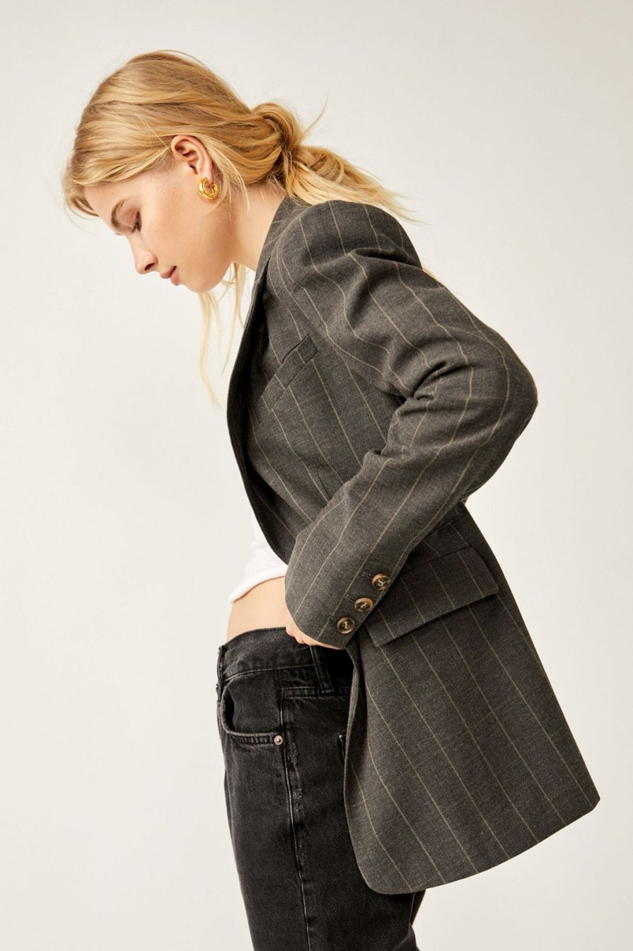 Women Free People Sweaters & Jackets | Charlotte Blazer-Charcoal Combo