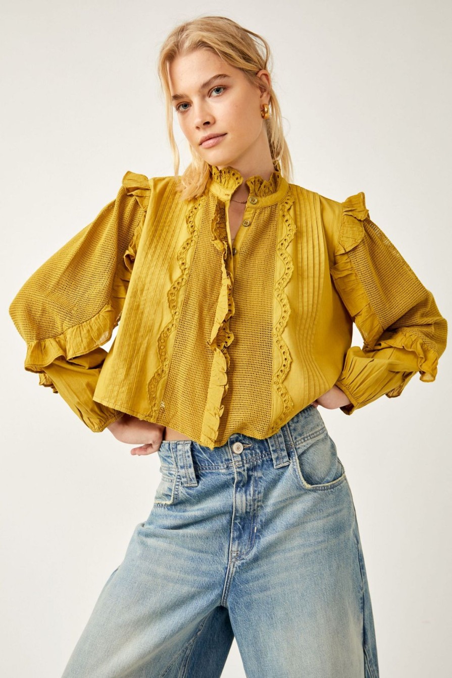 Women Free People Tops | Masi Mar Ruffle Top