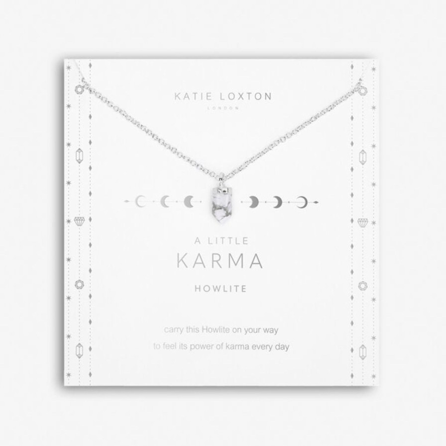 Women Katie Loxton Necklaces | Affirmation Crystal (Howlite) A Little 'Karma' Necklace-18"+ 2" Extender