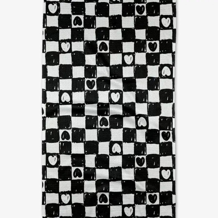 Home Geometry Linens | Checkered Hearts Tea Towel