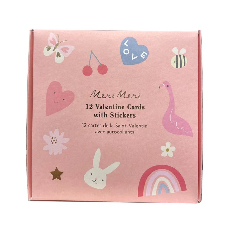 Seasonal Meri Meri | Heart Concertina Valentine Cards & Stickers (X 12)