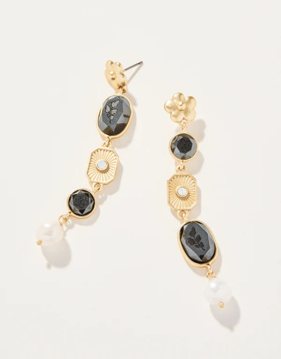 Women Spartina Earrings | Linden Asymmetrical Earrings-Black/Pearl