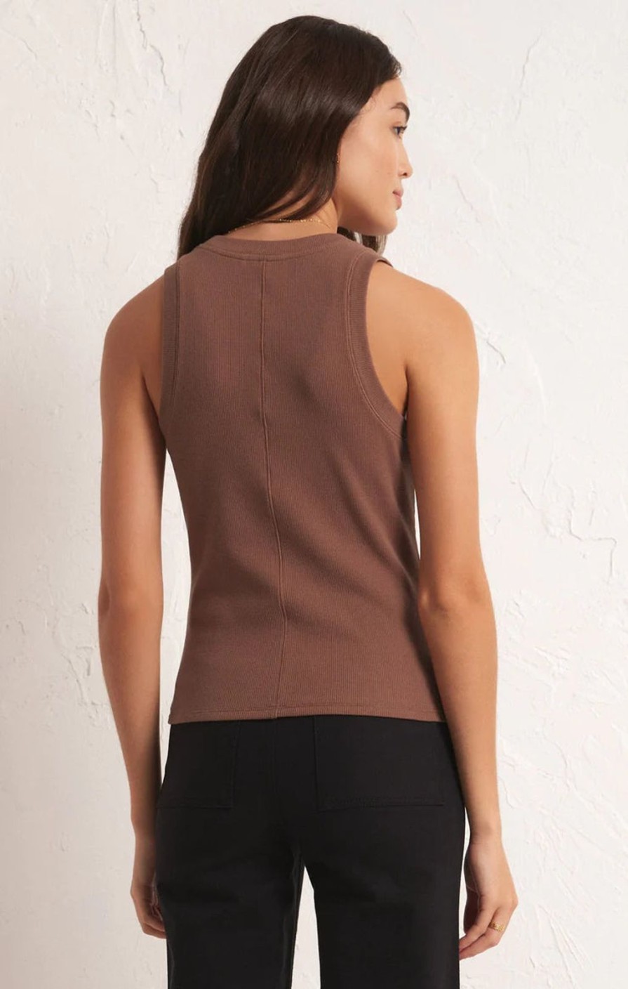 Women ZSupply Tops | Sirena Rib Tank-Whipped Mocha