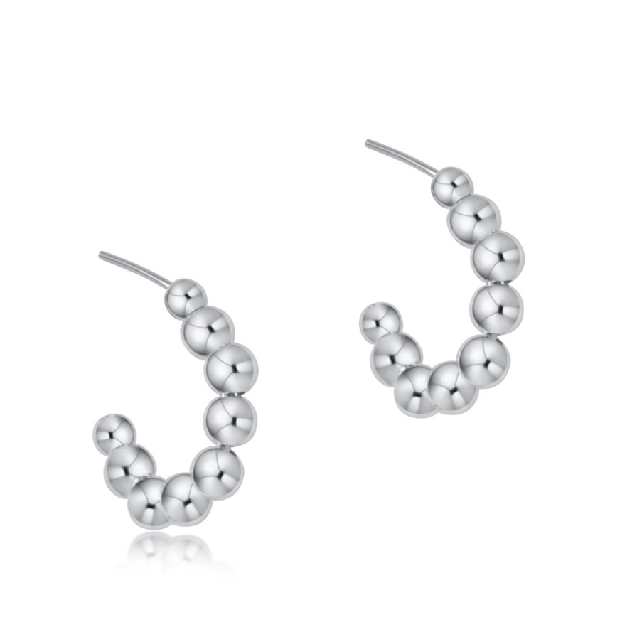 Women Enewton Earrings | Beaded Classic 1" Post Hoop-4Mm Sterling