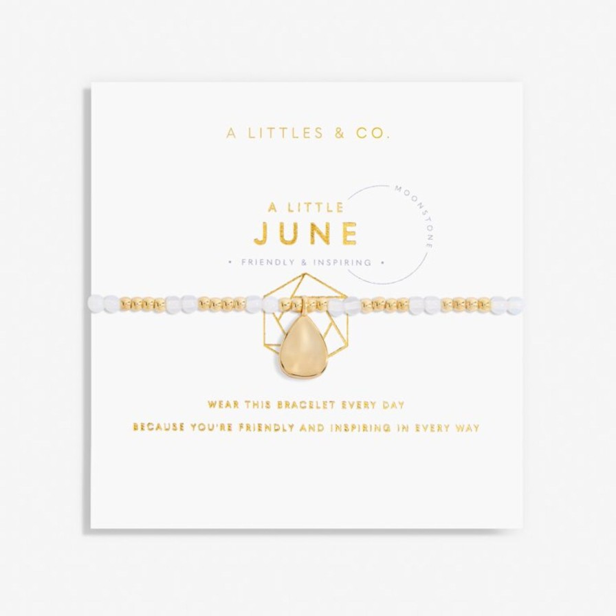 Women A Littles & Co. Bracelets | Birthstone A Little June Bracelet In Gold-Tone Plating-Moonstone