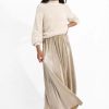 Women Molly Bracken Bottoms | Long Pleated Gold Skirt