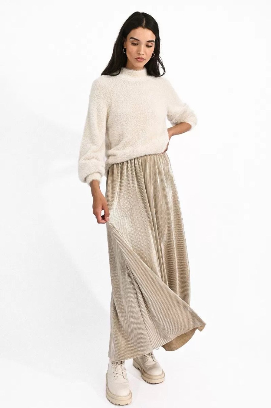 Women Molly Bracken Bottoms | Long Pleated Gold Skirt