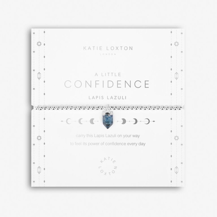 Women Katie Loxton Bracelets | Affirmation Crystal (Lapis) A Little 'Confidence' Bracelet-6 7/8" Stretch