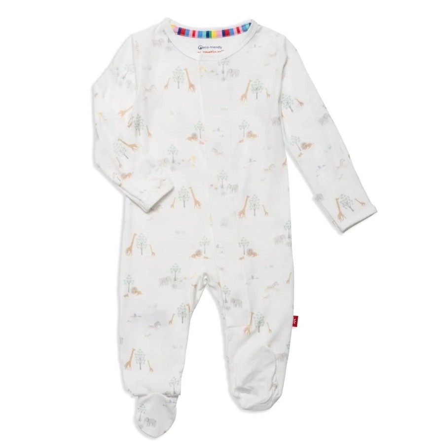 Littles Magnetic Me | White Serene Safari Modal Magnetic Footie